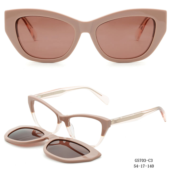 Women's Artfully Designed Cat-Eye Sunglasses with Removable Lenses Bowlift