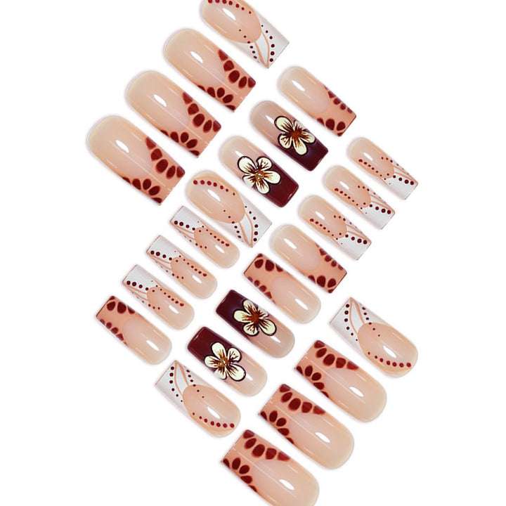 Floral Design Sculpted Press-On Nails Bowlift