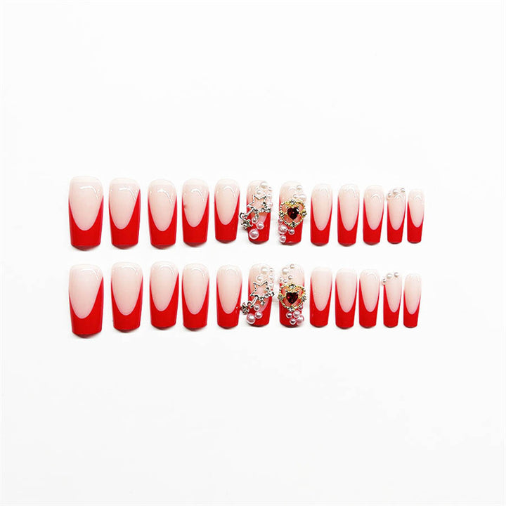 Decorative Pearl Accented Press-On Nails Bowlift