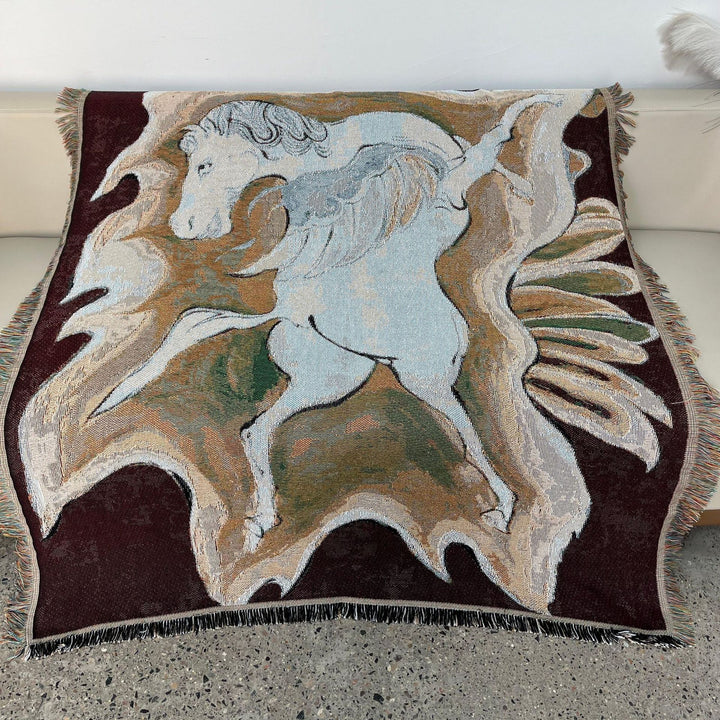 Artistic Unicorn-Themed Tapestry Blanket