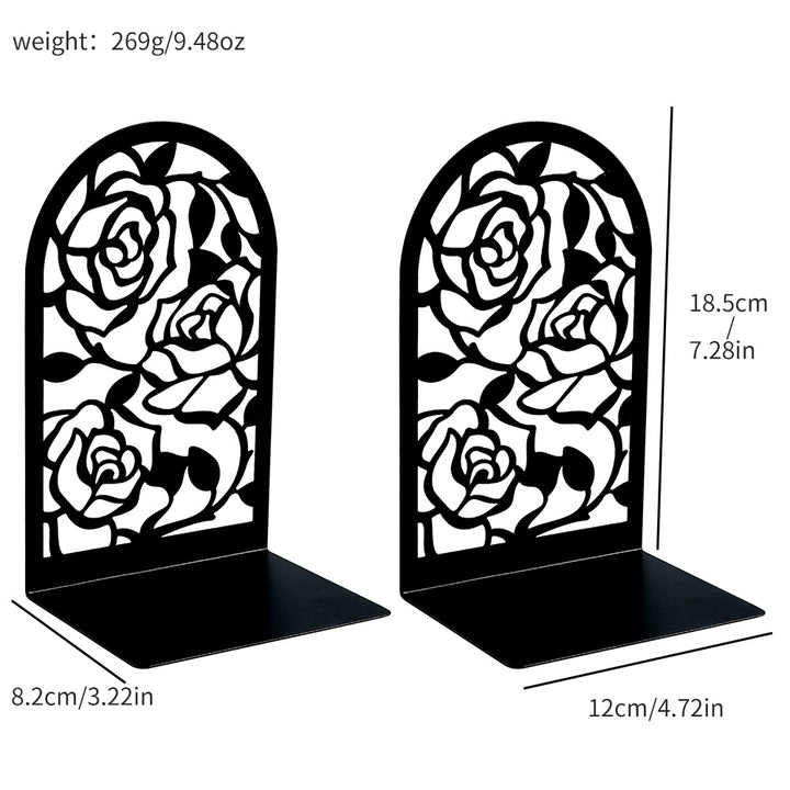 Decorative Floral Metal Bookends
