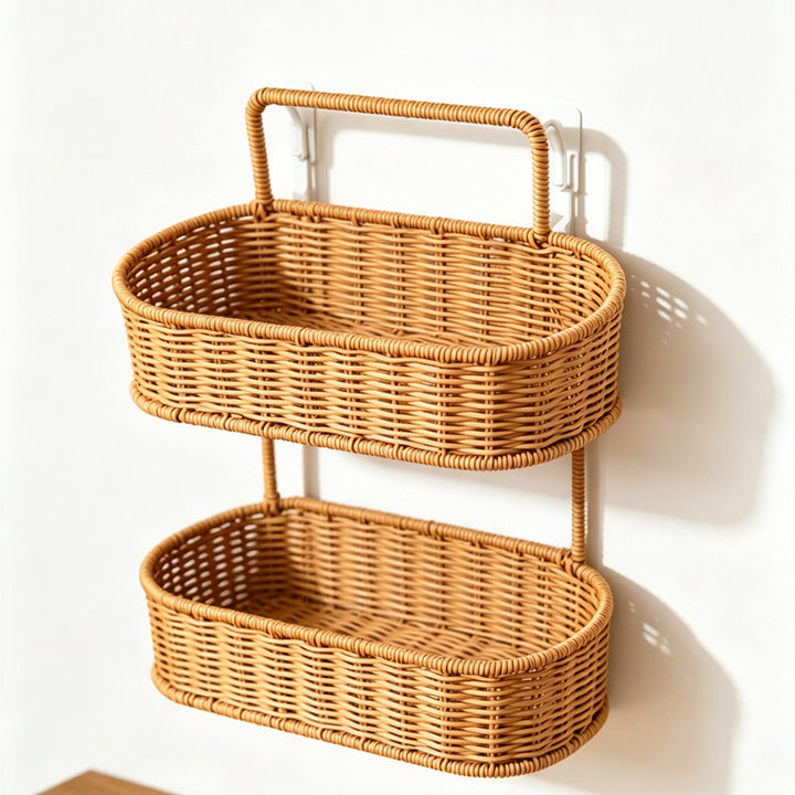 Multi-Tiered Wicker Storage Organizer Bowlift