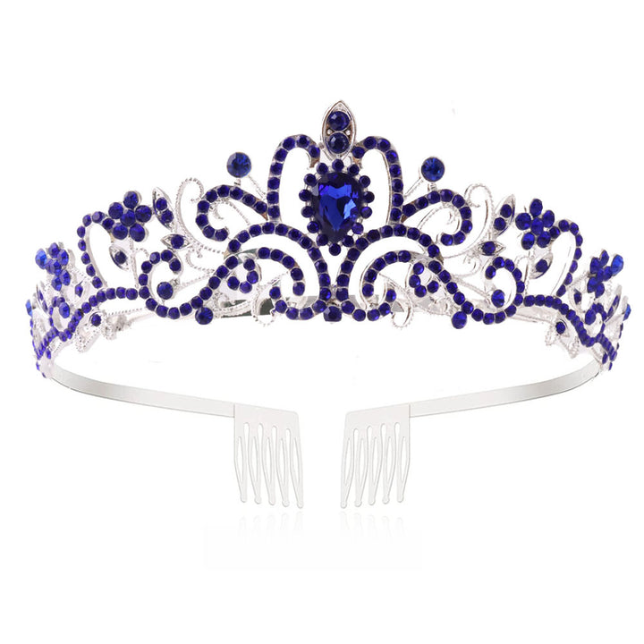 Ladies Sparkling Crystal Tiara with Filigree Design Bowlift