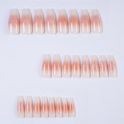 Artificial nails with elegant butterfly design Bowlift