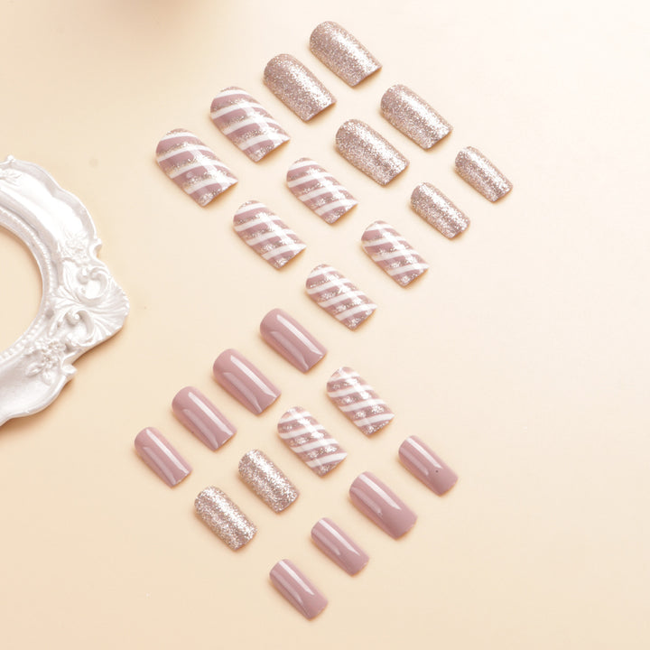 Glittery Press-On Nail Tips Set Bowlift