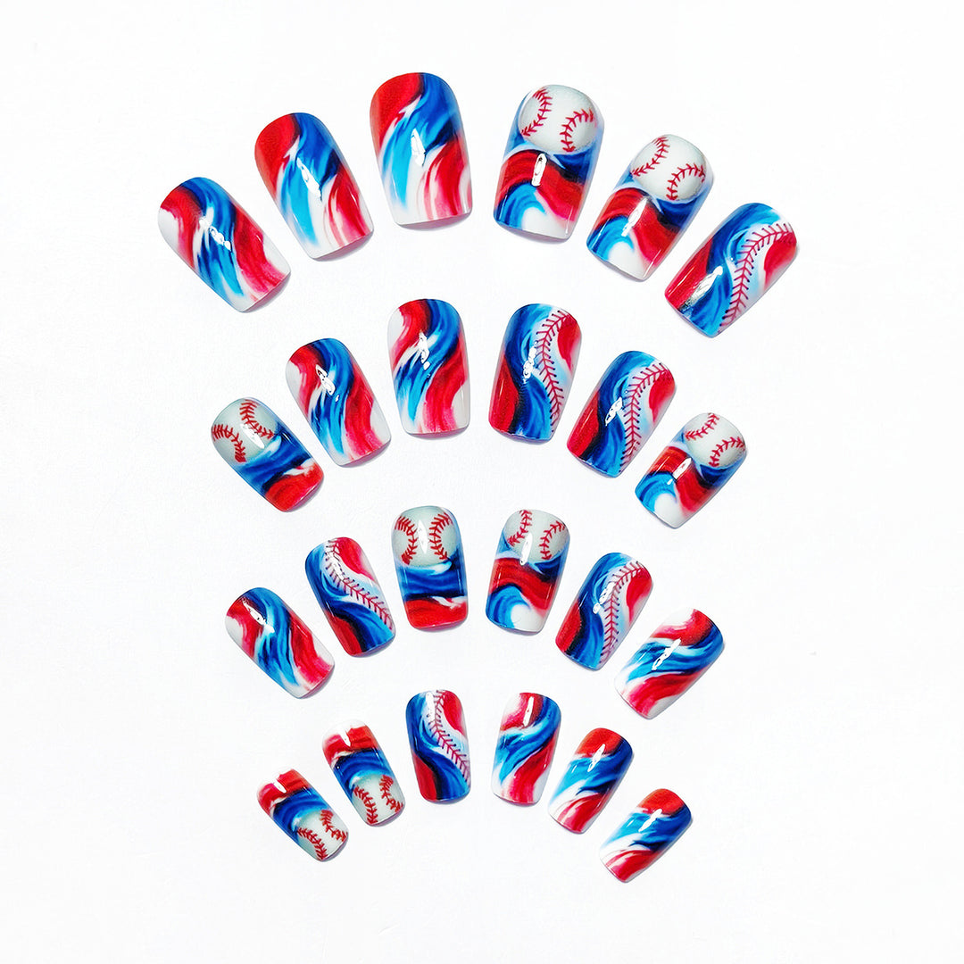 Sporty Baseball-Themed Nail Art Bowlift
