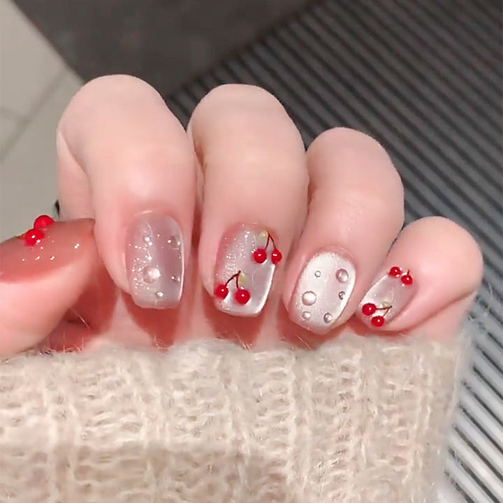 Cherry Blossom Themed Press-On Nail Art Bowlift