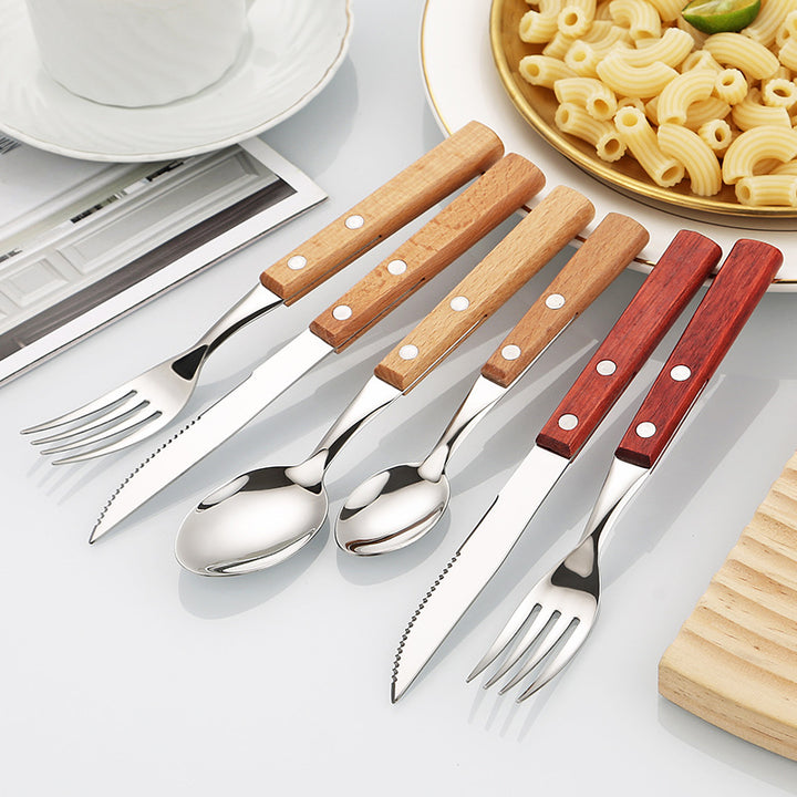 Dessert spoon with ergonomic wooden handle Bowlift
