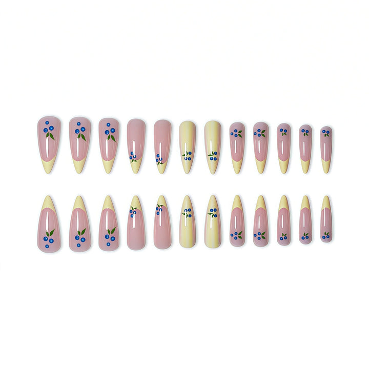 Artistic Floral Design Press-On Nails Bowlift