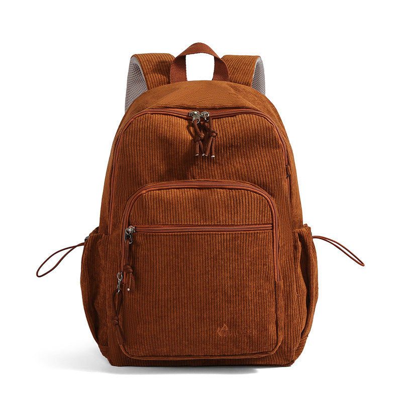 Textured Corduroy Travel Backpack Bowlift