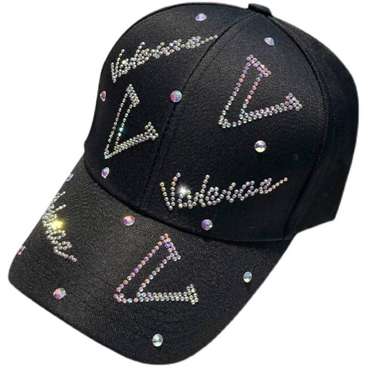 Women's Rhinestone Accented Adjustable Baseball Cap Bowlift