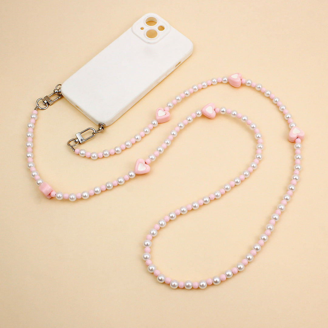 Heart-Embellished Beaded Eyewear Chain Bowlift