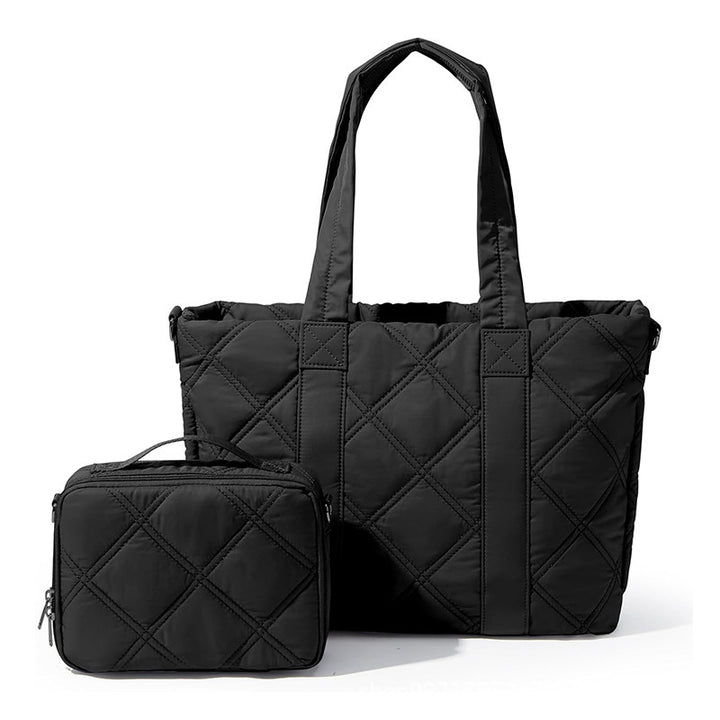 Elegant and Versatile Fabric Handbag with Detachable Cosmetic Bag Bowlift