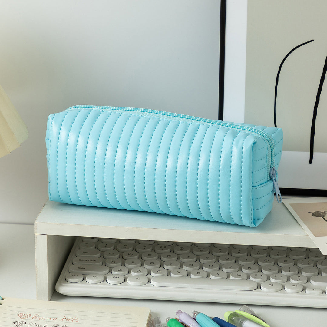Textured Zippered Pencil Case Bowlift