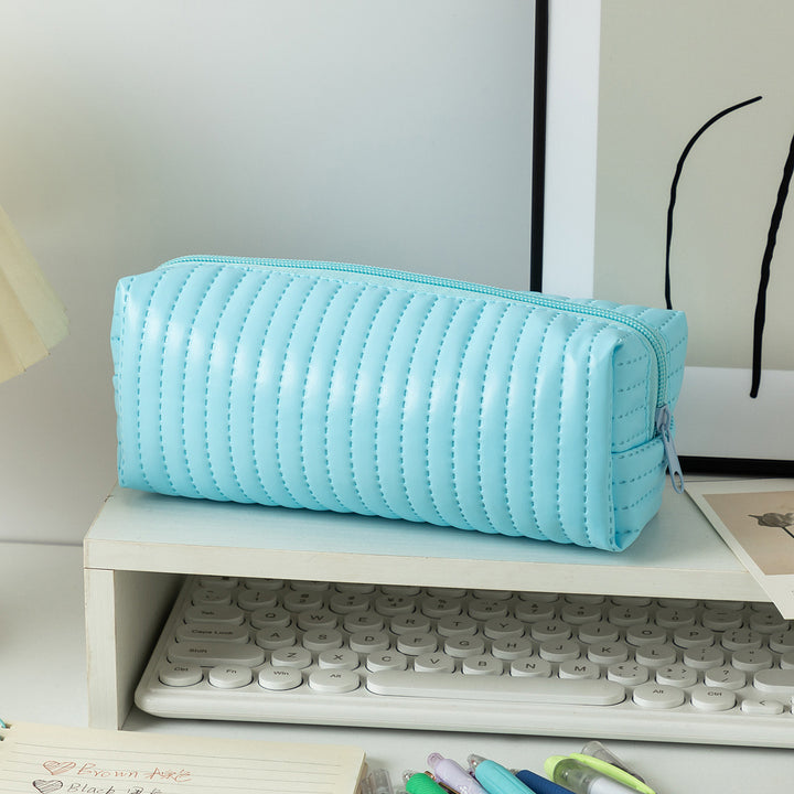Textured Zippered Pencil Case Bowlift