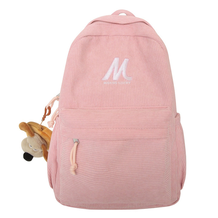 Casual Plush Textured School Backpack Bowlift