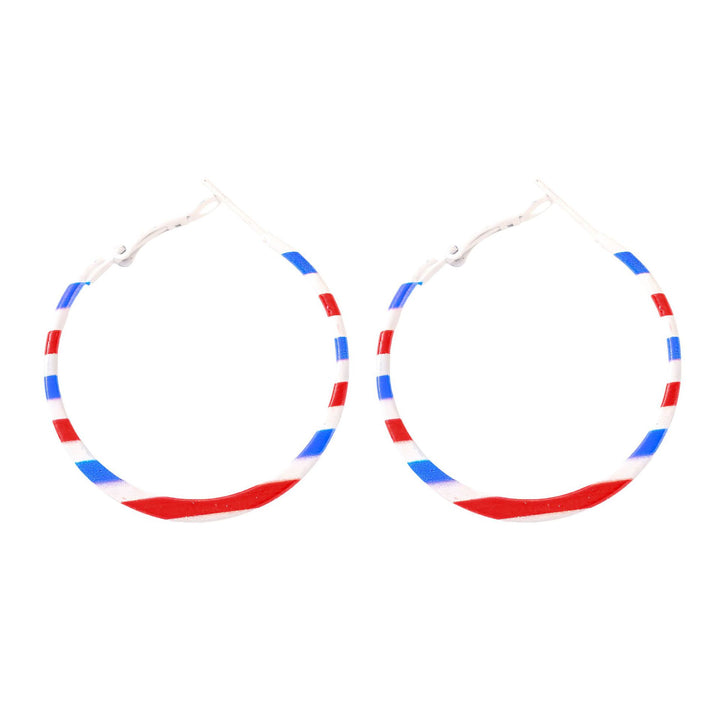 Women's nan patriotic horseshoe enamel dangle earrings with star-accented design and fishhook findings Bowlift