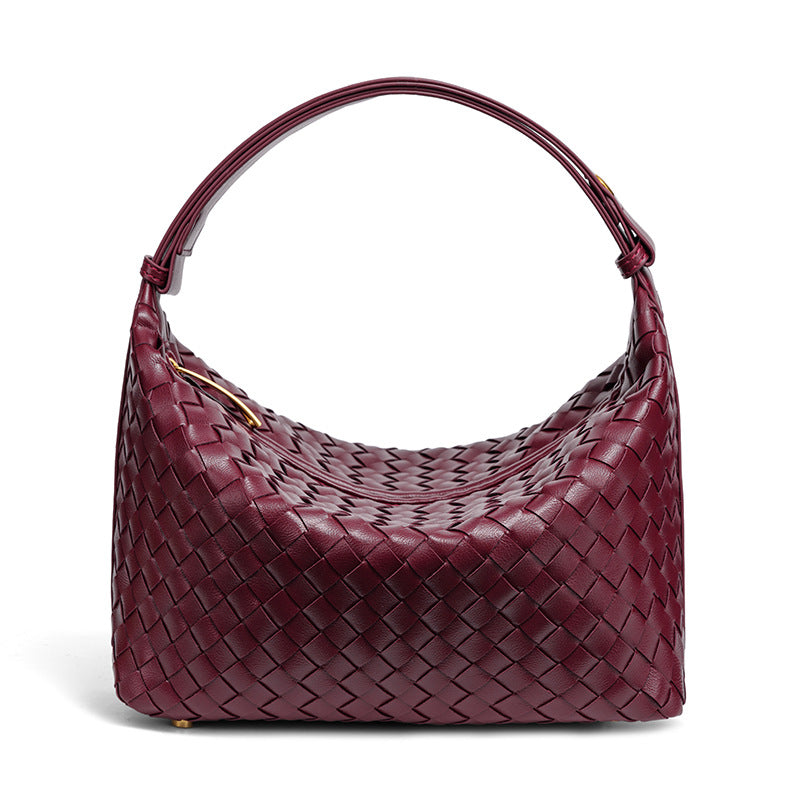 Woven Leather Handbag Bowlift