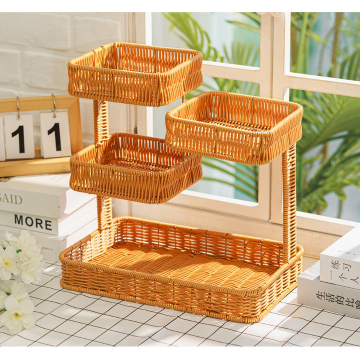 Multi-Tiered Wicker Organization Tray Bowlift