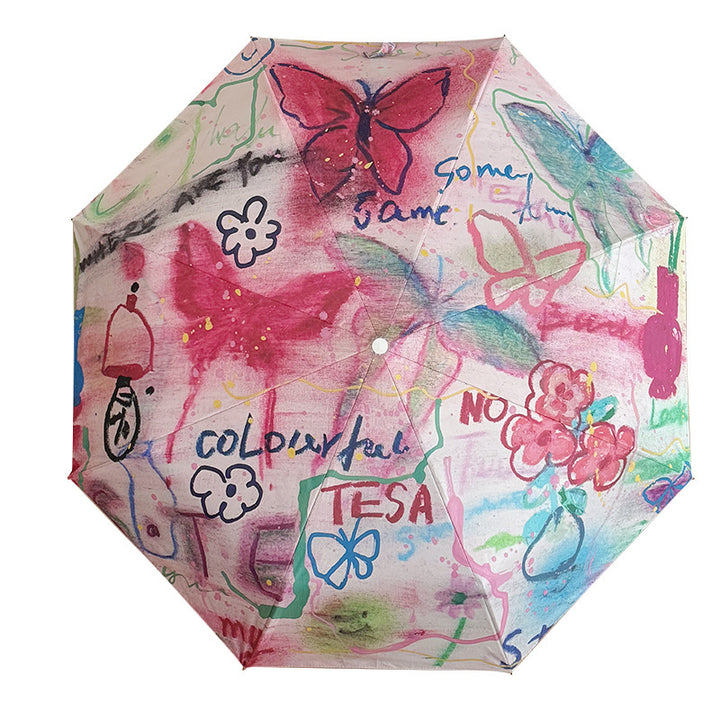 Women’s Foldable Tote Bag with Integrated Umbrella Bowlift