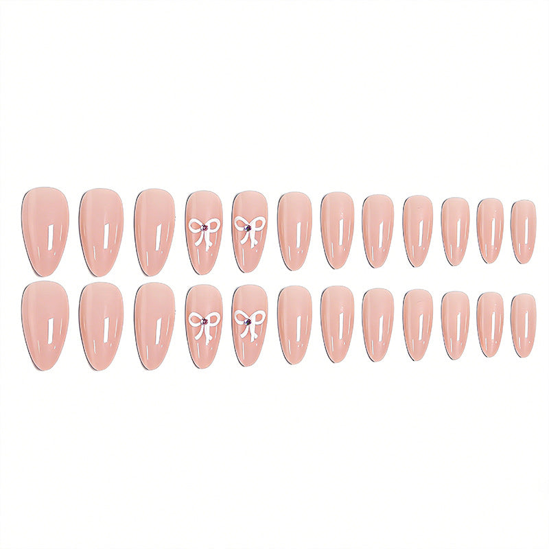 Acrylic nail set with elegant bow accents Bowlift