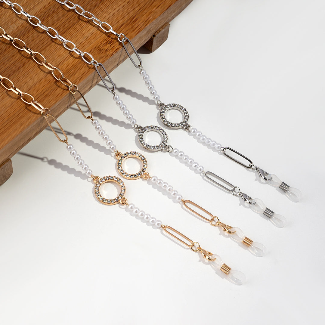 Decorative Pearl-Linked Eyewear Chain Bowlift