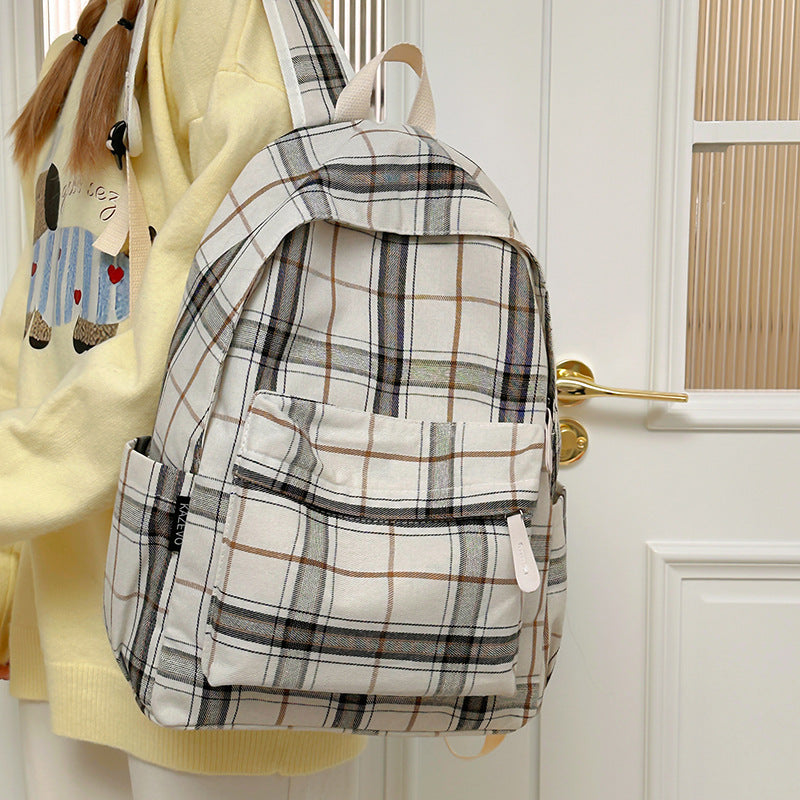 Plaid Patterned Casual Backpack Bowlift