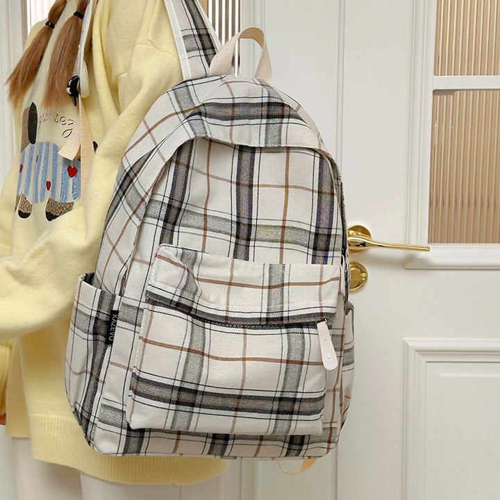 Plaid Patterned Casual Backpack Bowlift