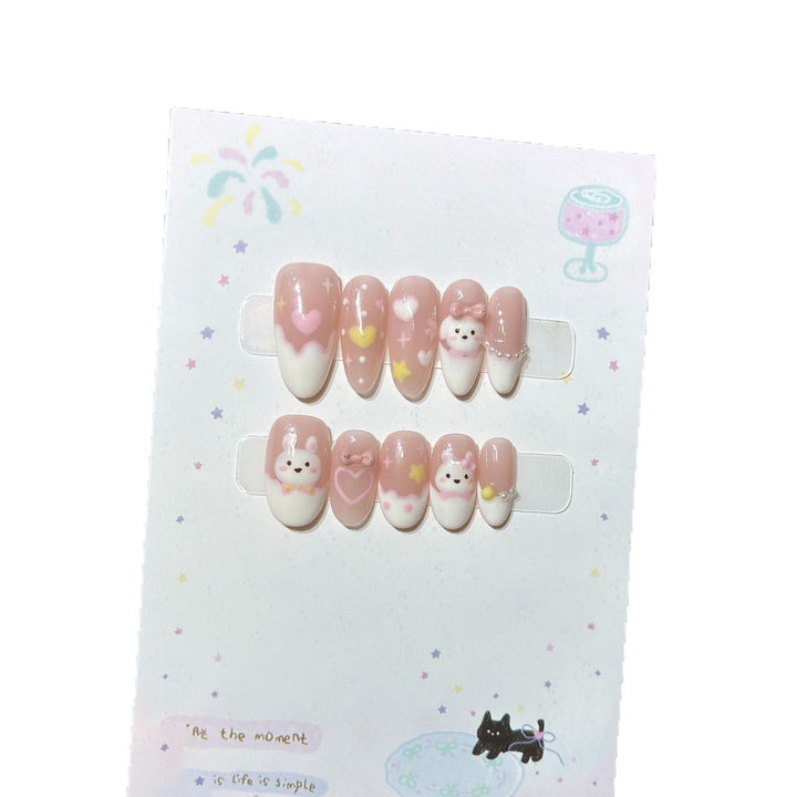 Playful Cartoon Character Nail Art Set Bowlift
