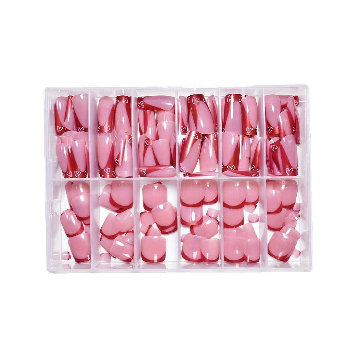 Heart-Design Press-On Nail Art Bowlift