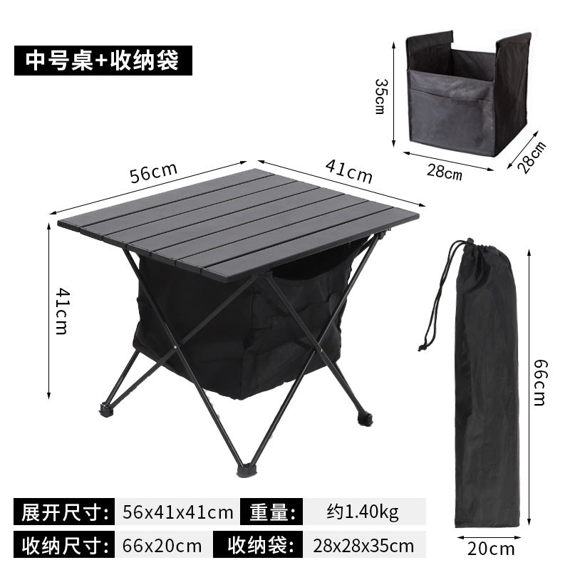 Foldable Camping Table With Integrated Storage Bowlift