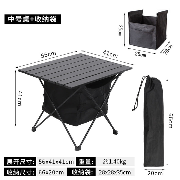 Foldable Camping Table With Integrated Storage Bowlift
