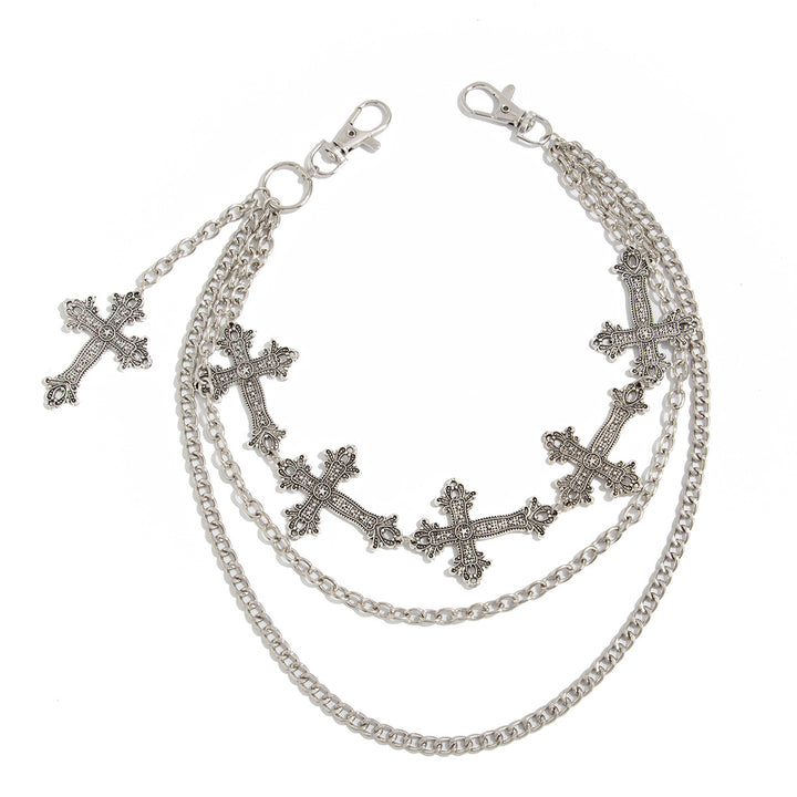 Fashionable chain belt with cross pendants Bowlift