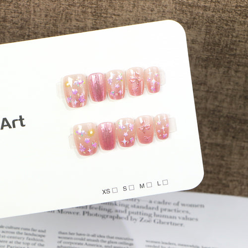 Artistic Floral-Embellished Press-On Nail Set Bowlift