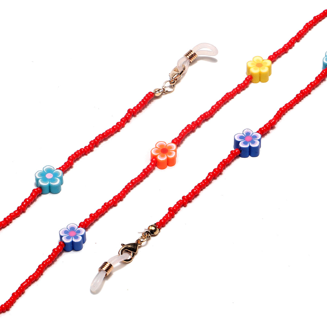 Decorative Flower Beaded Eyewear Chain Bowlift