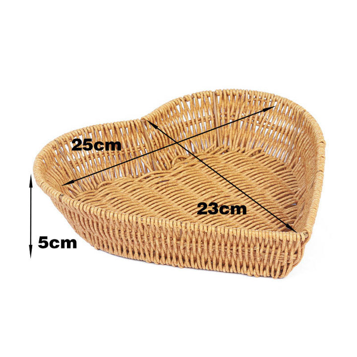 Heart-Shaped Woven Serving Tray Bowlift
