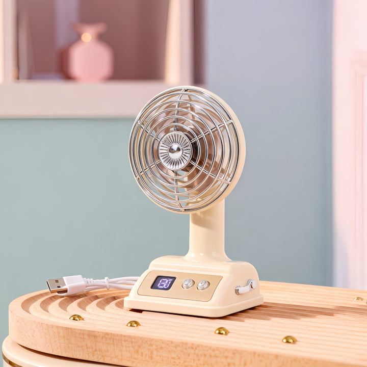Women's portable table fan with LED display Bowlift