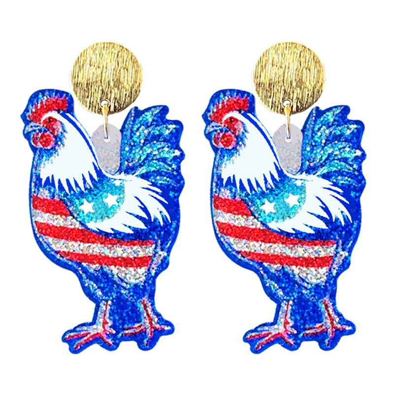 Women's shimmering statement earrings with star and fireworks design made of acrylic Bowlift