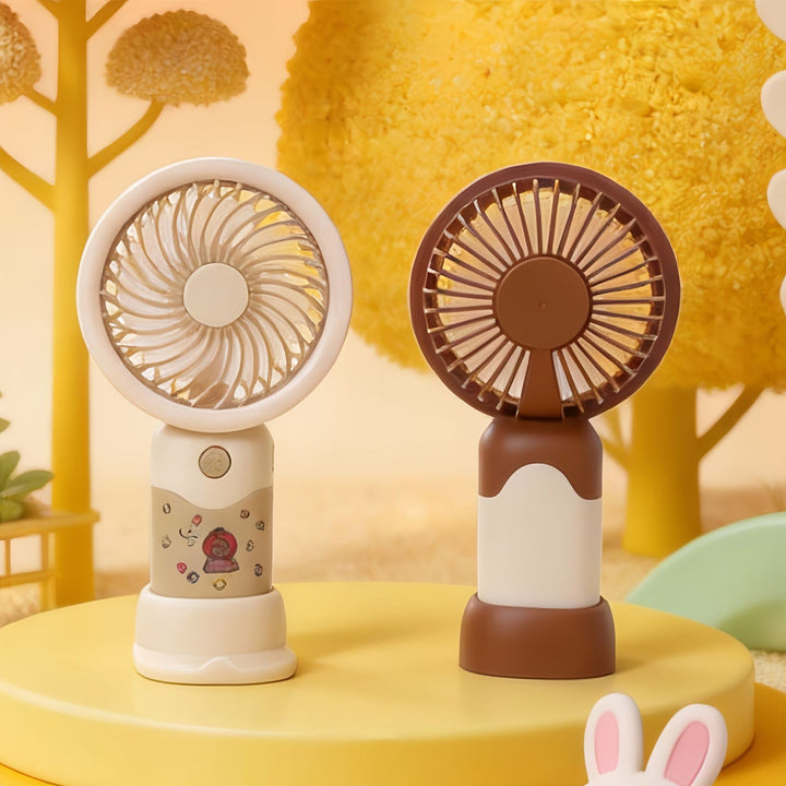 Ladies portable handheld fan with playful animal design Bowlift
