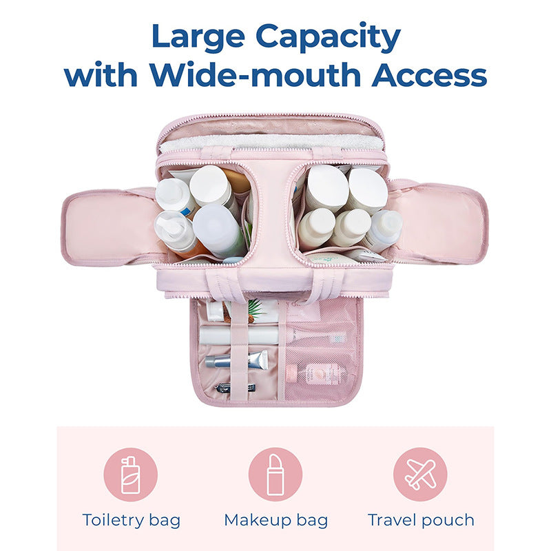 Cosmetic organizer bag with insulated lining Bowlift
