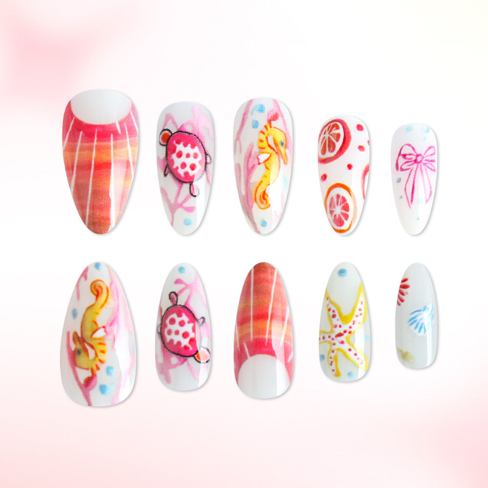 Nautical-Themed Decorative Press-On Nails Bowlift