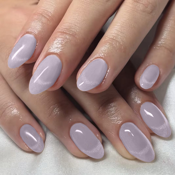 Glossy Almond-Shaped Press-On Nails Bowlift