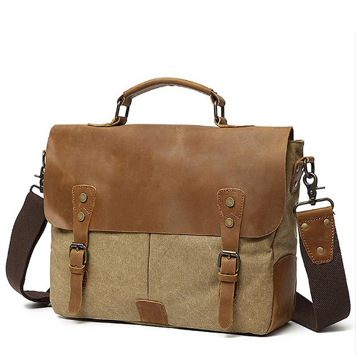Robust Briefcase Made of Durable Canvas and Leather Bowlift