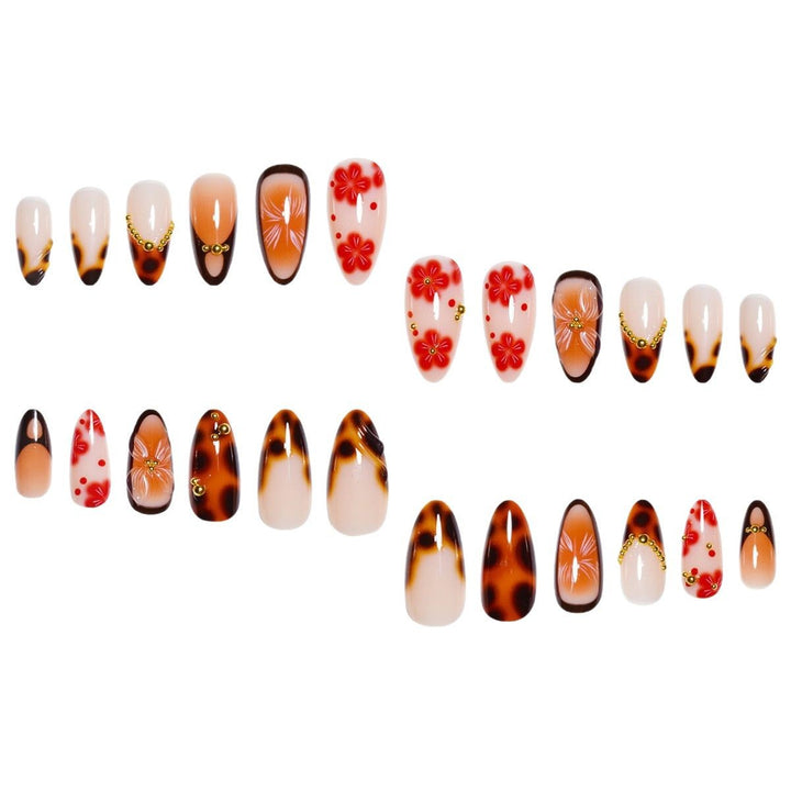 Artistic Floral Nail Art Extensions Bowlift
