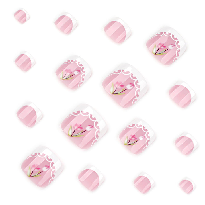 Artful toenail art in romantic floral design Bowlift