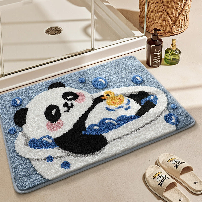 Turtle-Themed Plush Bath Mat Bowlift
