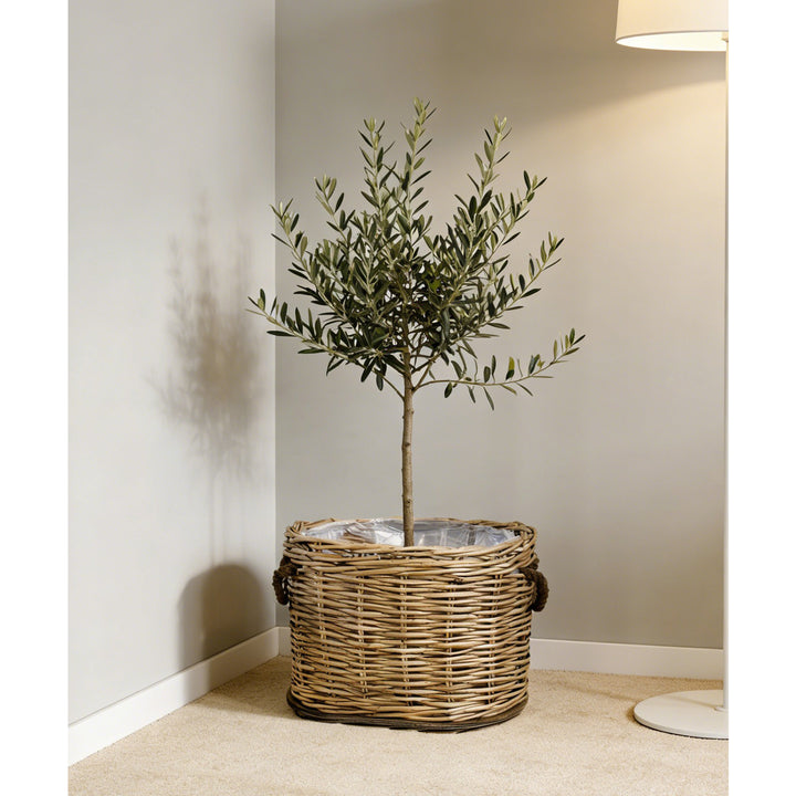 Rustic laundry basket with decorative handles Bowlift