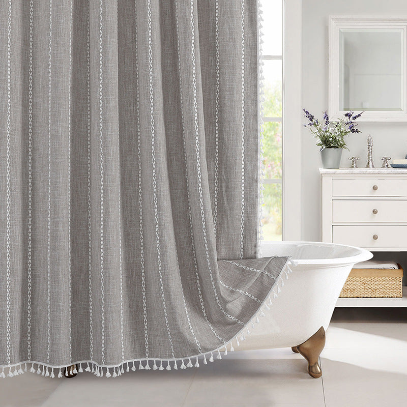 Textured Grid Design Window Curtain Bowlift