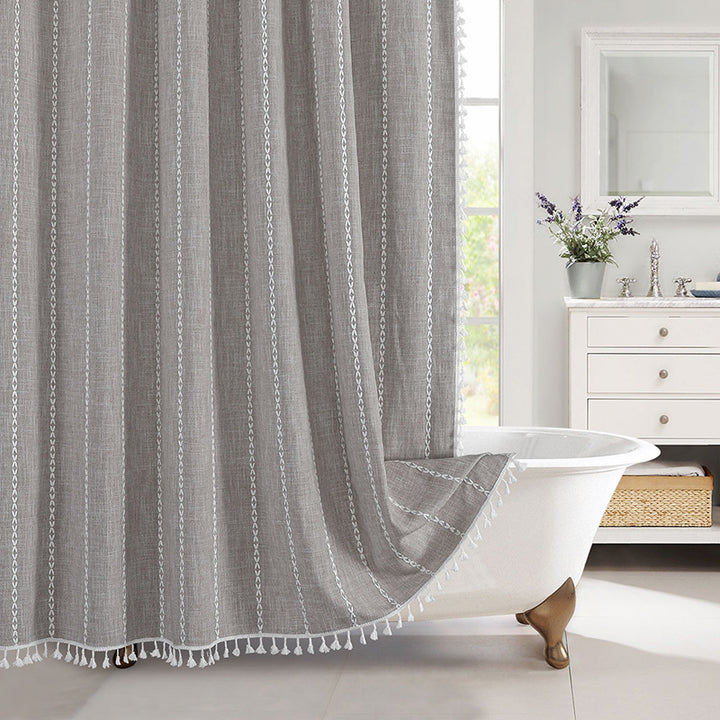 Textured Grid Design Window Curtain Bowlift