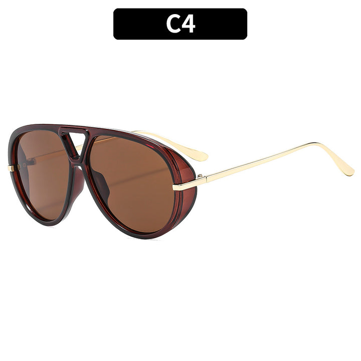 Oversized Aviator Sunglasses with Gradient Lenses